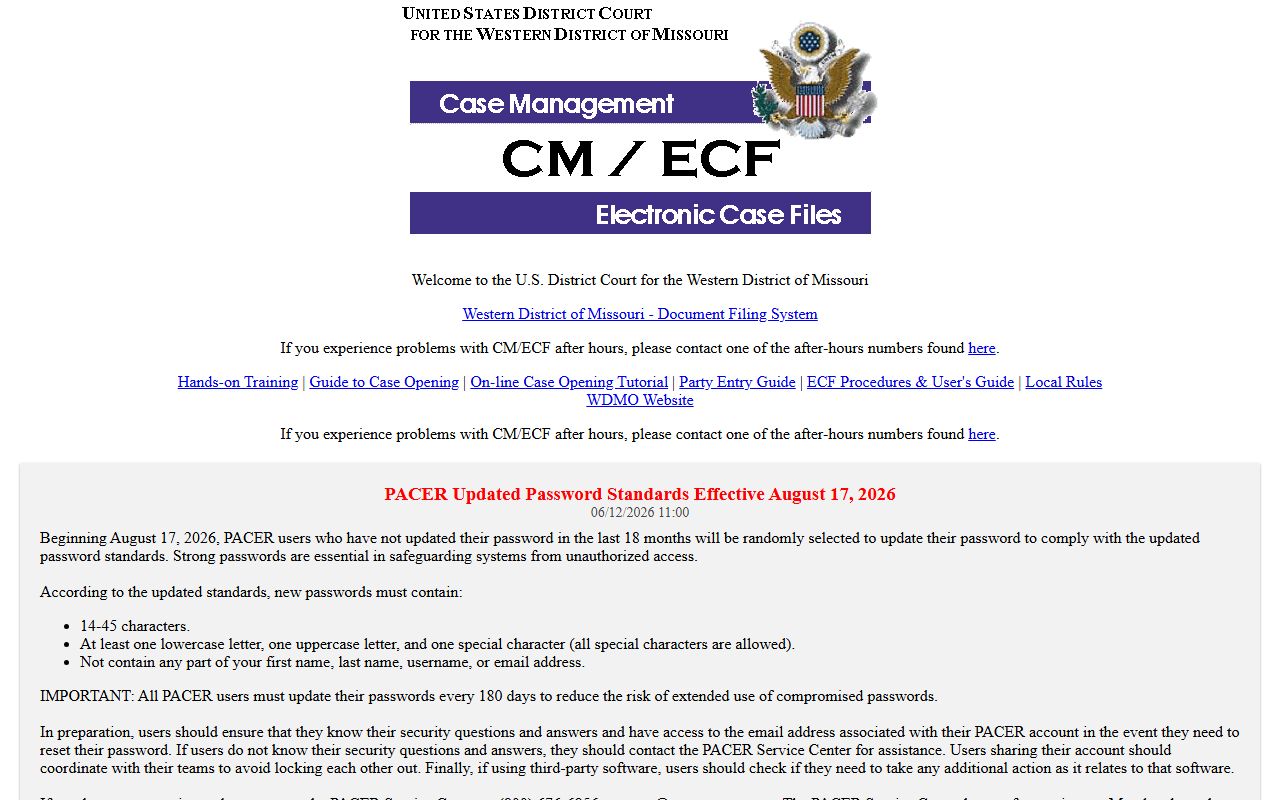 Holt County Circuit Court Clerk records and Western District CM ECF access