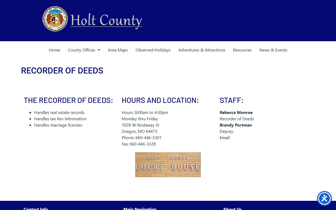 Holt County Circuit Court and Recorder of Deeds record source