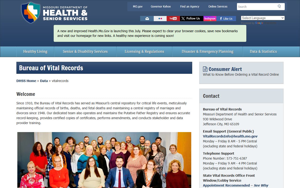 Holt County marriage and divorce records Missouri vital records bureau